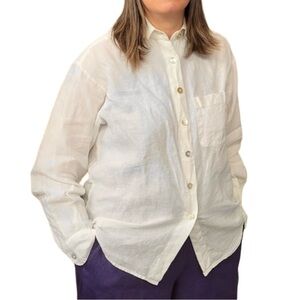 Bryn Walker Khaki Light Linen Relaxed Fit Long Sleeve Top